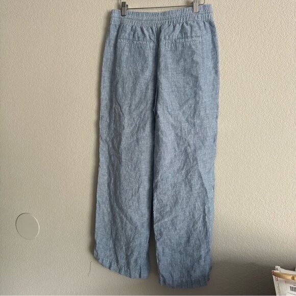 Athleta 6 Retreat Wide Leg Linen Pant in Chambray Blue - Picture 3 of 10